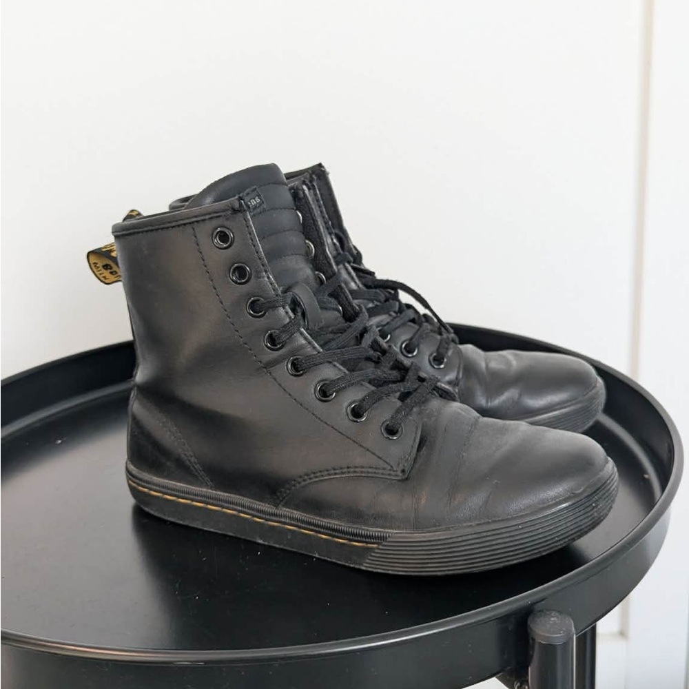Dr Martens Sheridan Boots Women’s 37 Black Matte High Top Lace Up Sneaker Boots - Picture 2 of 10